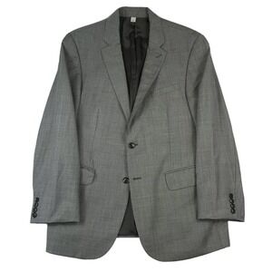 Hardy Amies Gray Pure Wool Mens Blazer Dual Vent Size 44R NWOT